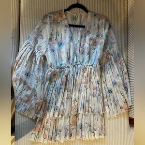 Floral Pleated Off-Shoulder Top